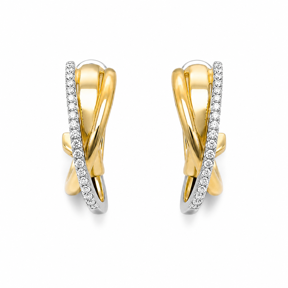 Brinco Bicolor em Ouro 18K