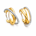 Brinco Bicolor em Ouro 18K