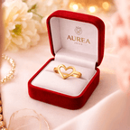Anel com Coração vazado em ouro 18k