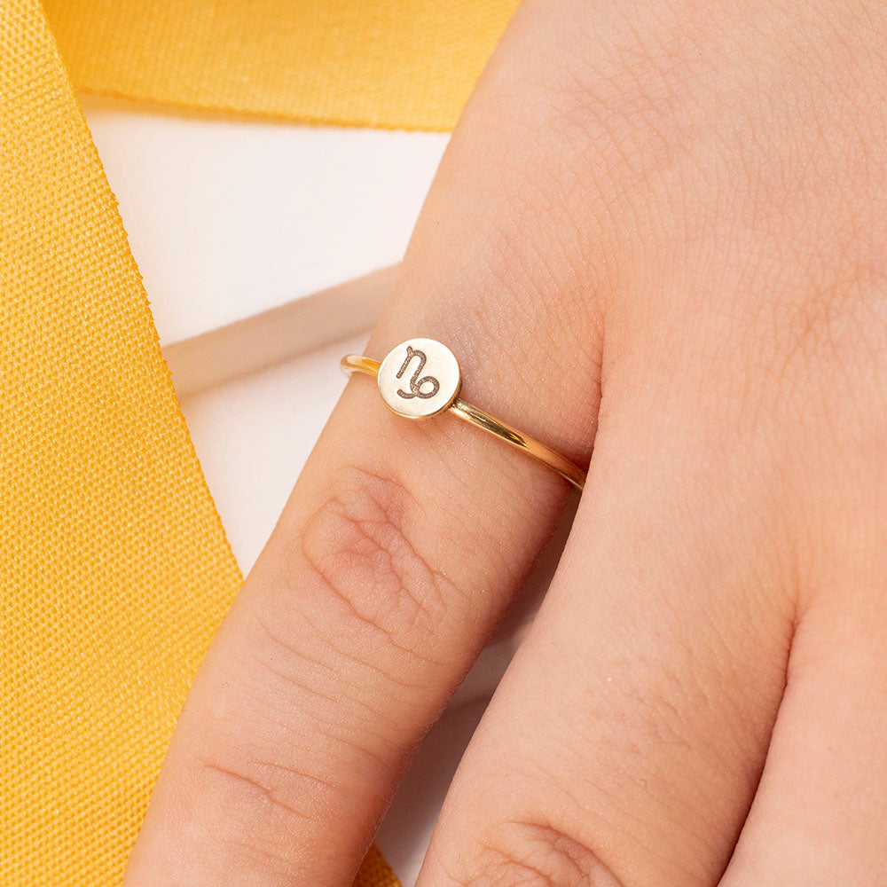 Anel Signo - Capricórnio em ouro 18k
