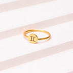 Anel Signo - Gêmeos em ouro 18k