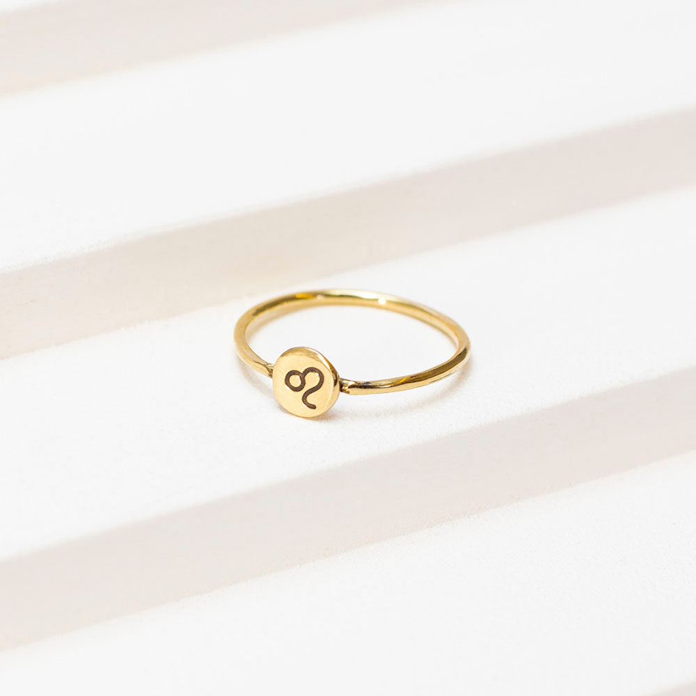 Anel Signo - Leão em ouro 18k