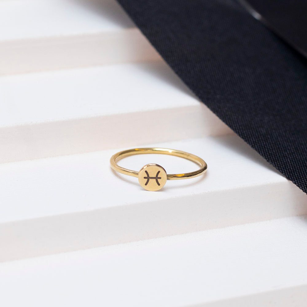 Anel Signo - Peixes em ouro 18k