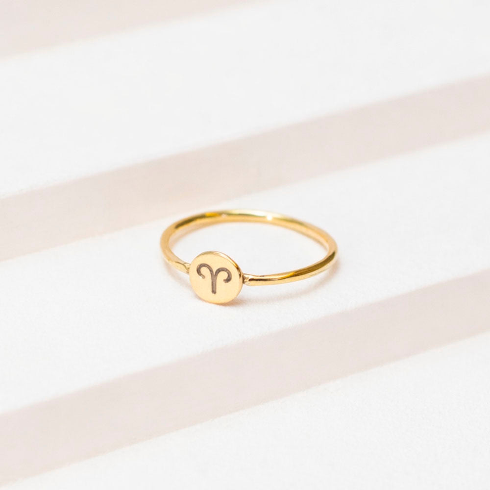 Anel Signo - Áries em ouro 18k