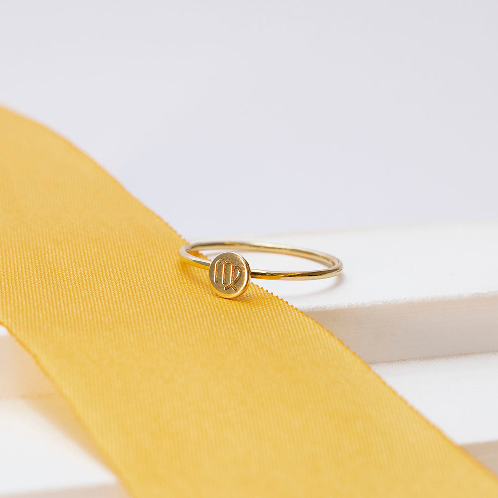 Anel Signo - Virgem em ouro 18k