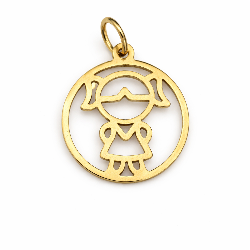 Pingente Filhos - Circulo Menina em Ouro 18k