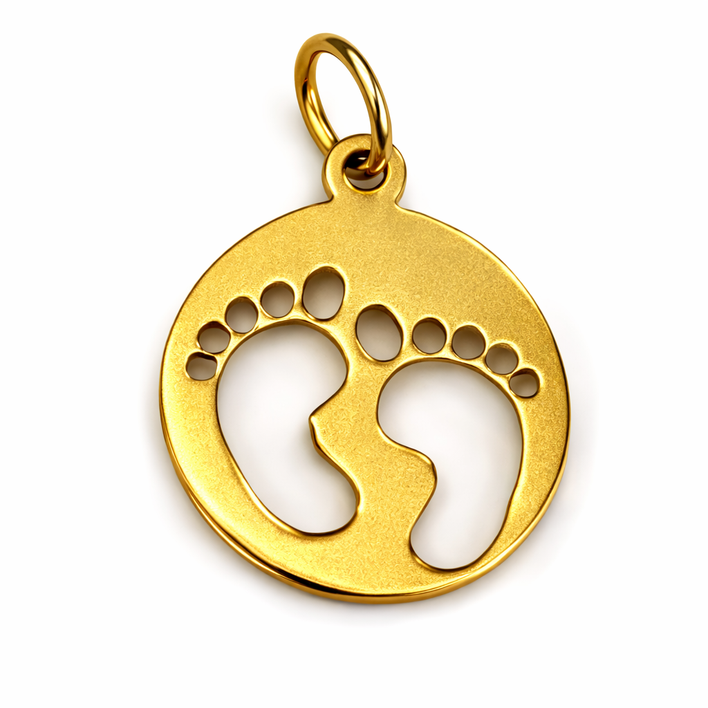 Pingente Filhos - Circulo Pézinhos em Ouro 18k