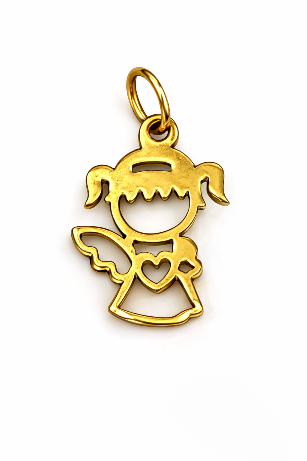 Pingente Filhos - Menina Anjo (Modelo 01) em Ouro 18k
