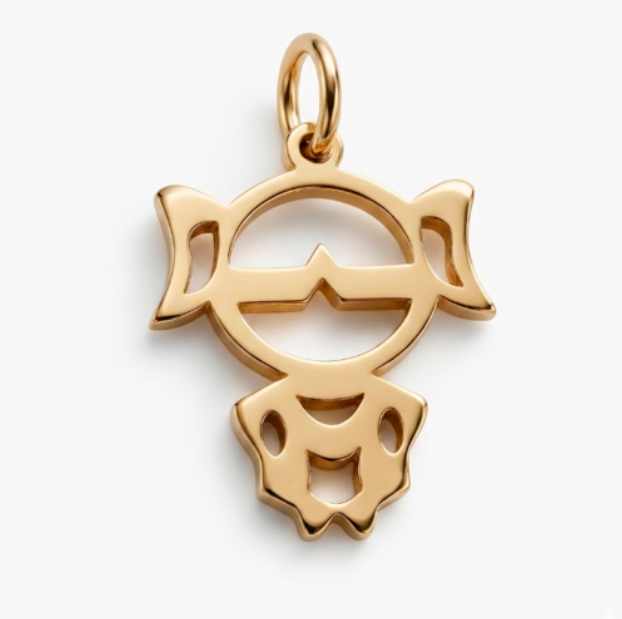 Pingente Filhos - Menina (Modelo 03) em Ouro 18k