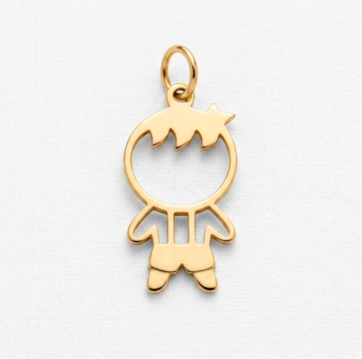 Pingente Filhos - Menino (Modelo 02) em Ouro 18k