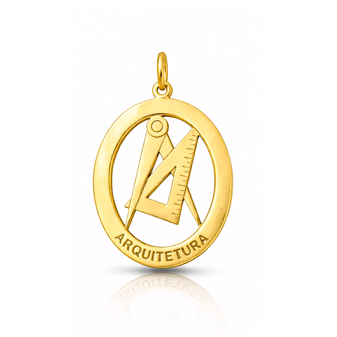 Pingente Profissões - Arquitetura em Ouro 18k