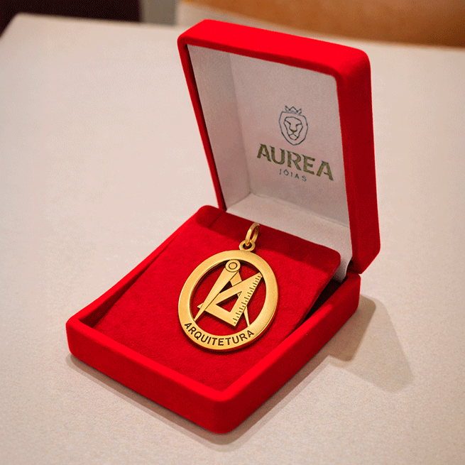 Pingente Profissões - Arquitetura em Ouro 18k