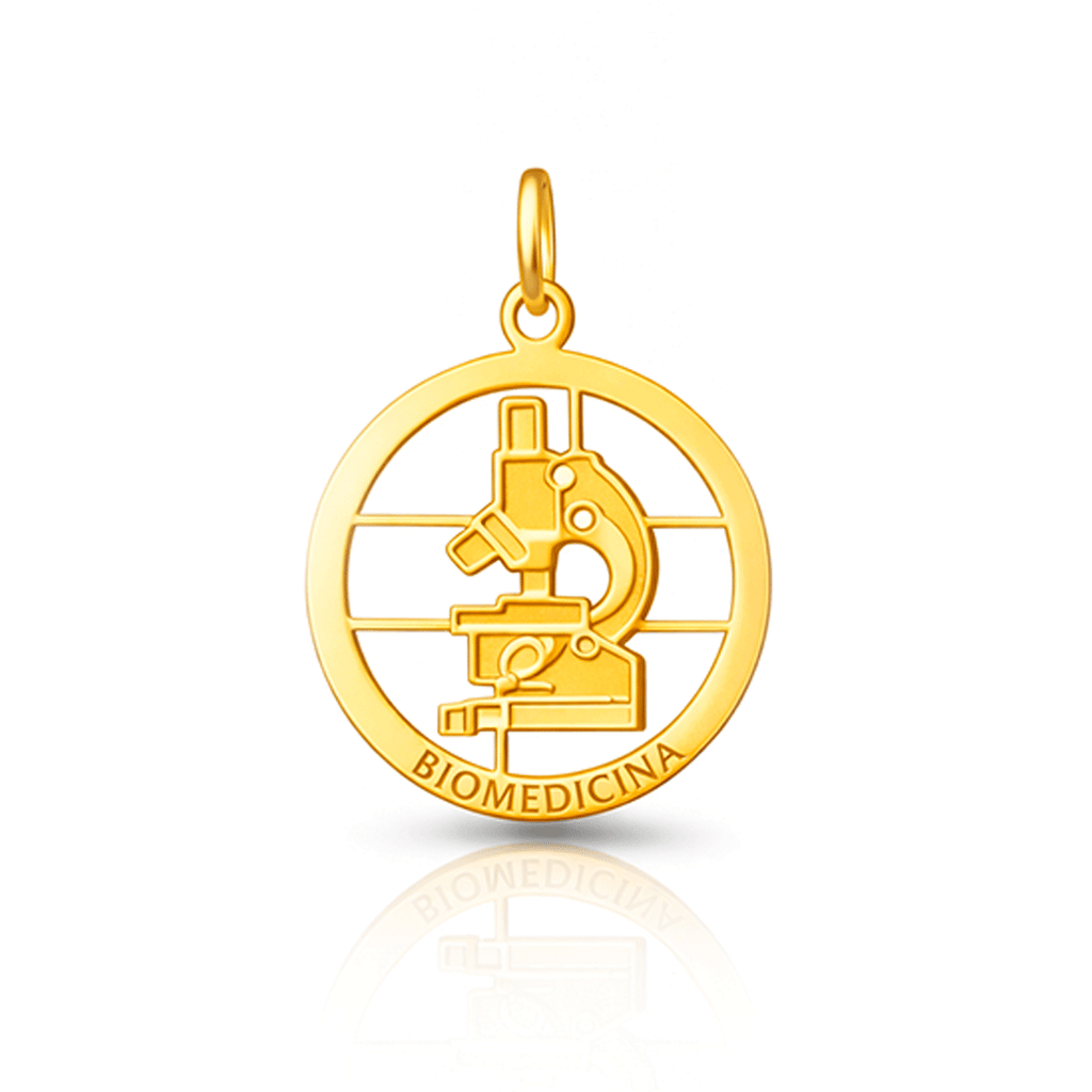 Pingente Profissões - Biomedicina em Ouro 18k