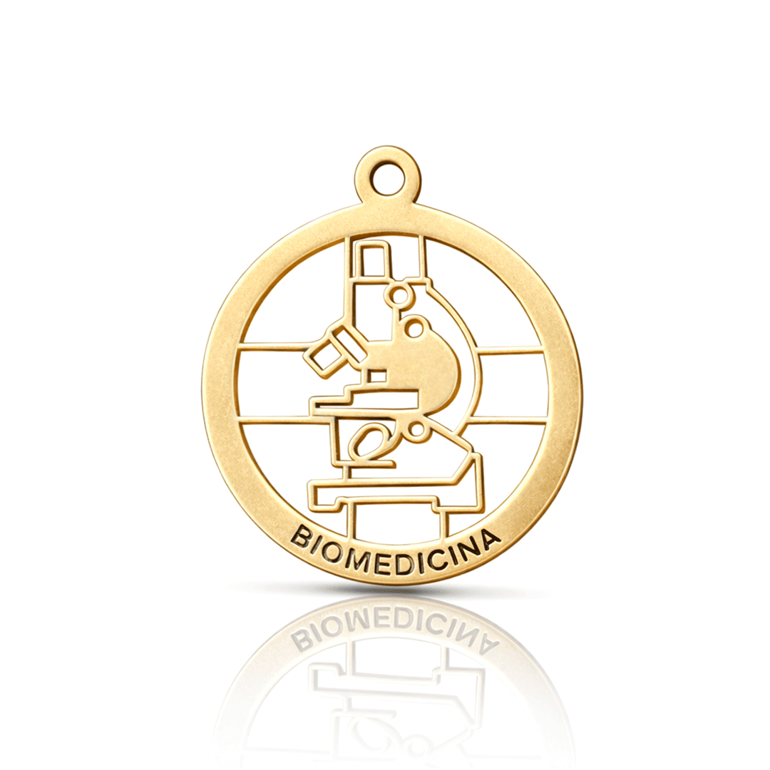Pingente Profissões - Biomedicina em Ouro 18K