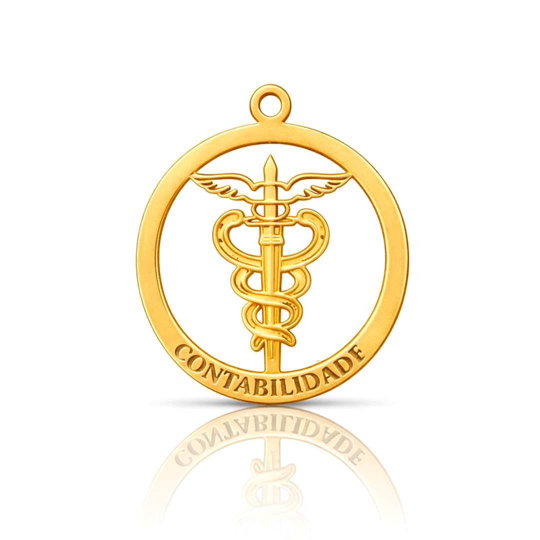 Pingente Profissões - Contabilidade em Ouro 18k