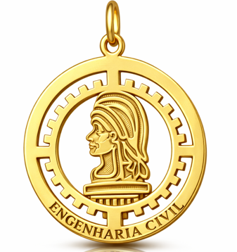 Pingente Profissões - Engenharia Civil em Ouro 18k