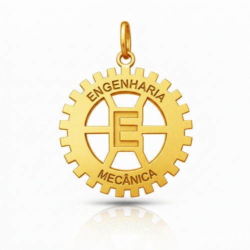 Pingente Profissões - Engenharia Mecânica em Ouro 18K