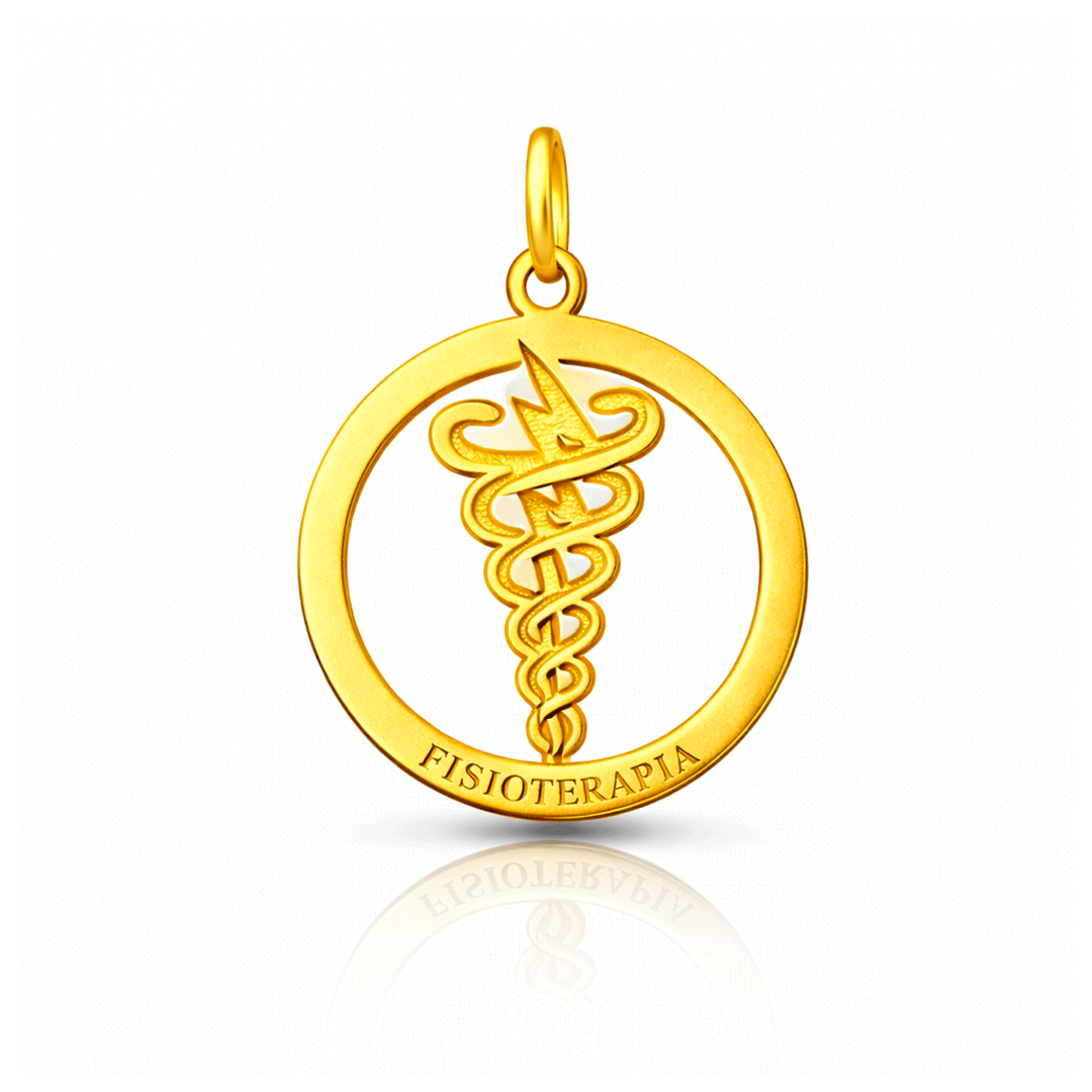 Pingente Profissões - Fisioterapia em Ouro 18k