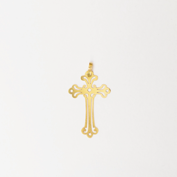 Pingente Religioso - Cruz vazada em Ouro 18k