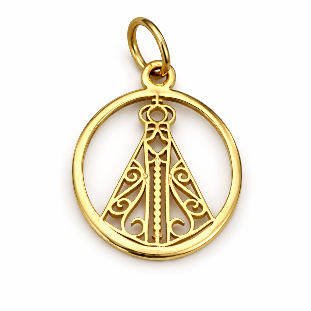 Pingente Religioso - Nossa Senhora Aparecida em Ouro 18k