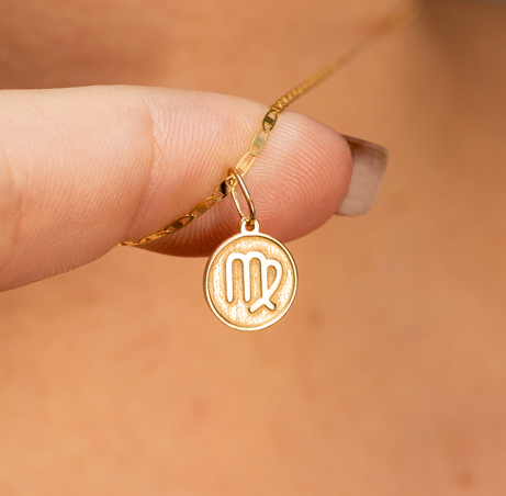 Pingente Signo - Virgem em ouro 18k